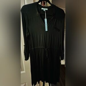 Sky Elegant Black V-Neck dress